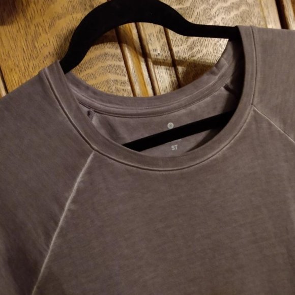 Athleta Small tall, plum sweatshirt dress, distressed, washed look at seams - Picture 3 of 8